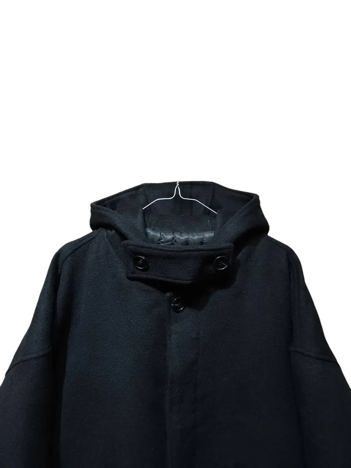 L/ 라퍼지스토어 울리치 오버핏 하프 후드 코트 블랙 /1028 상품이미지2