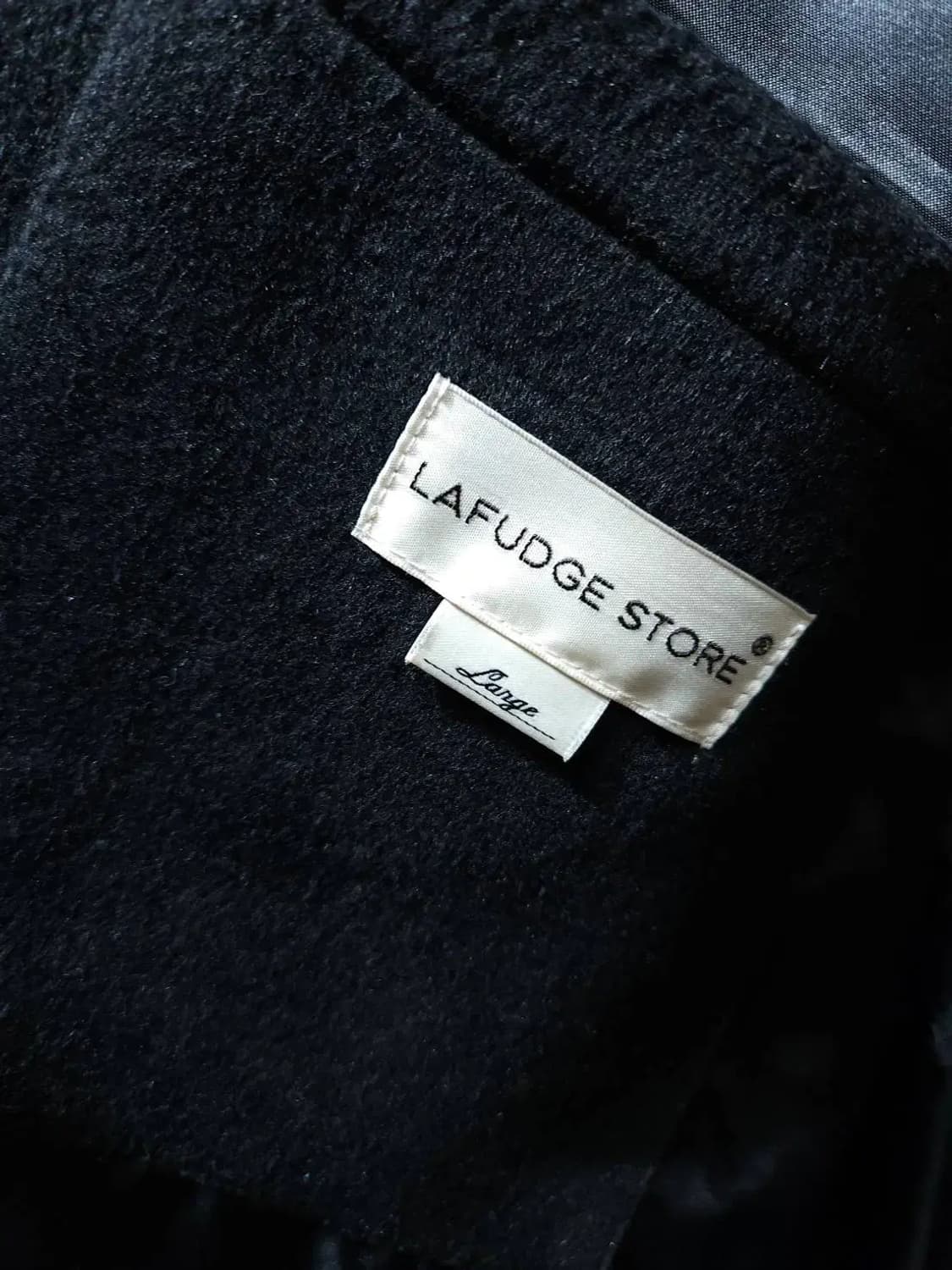 L/ 라퍼지스토어 울리치 오버핏 하프 후드 코트 블랙 /1028 상품이미지4