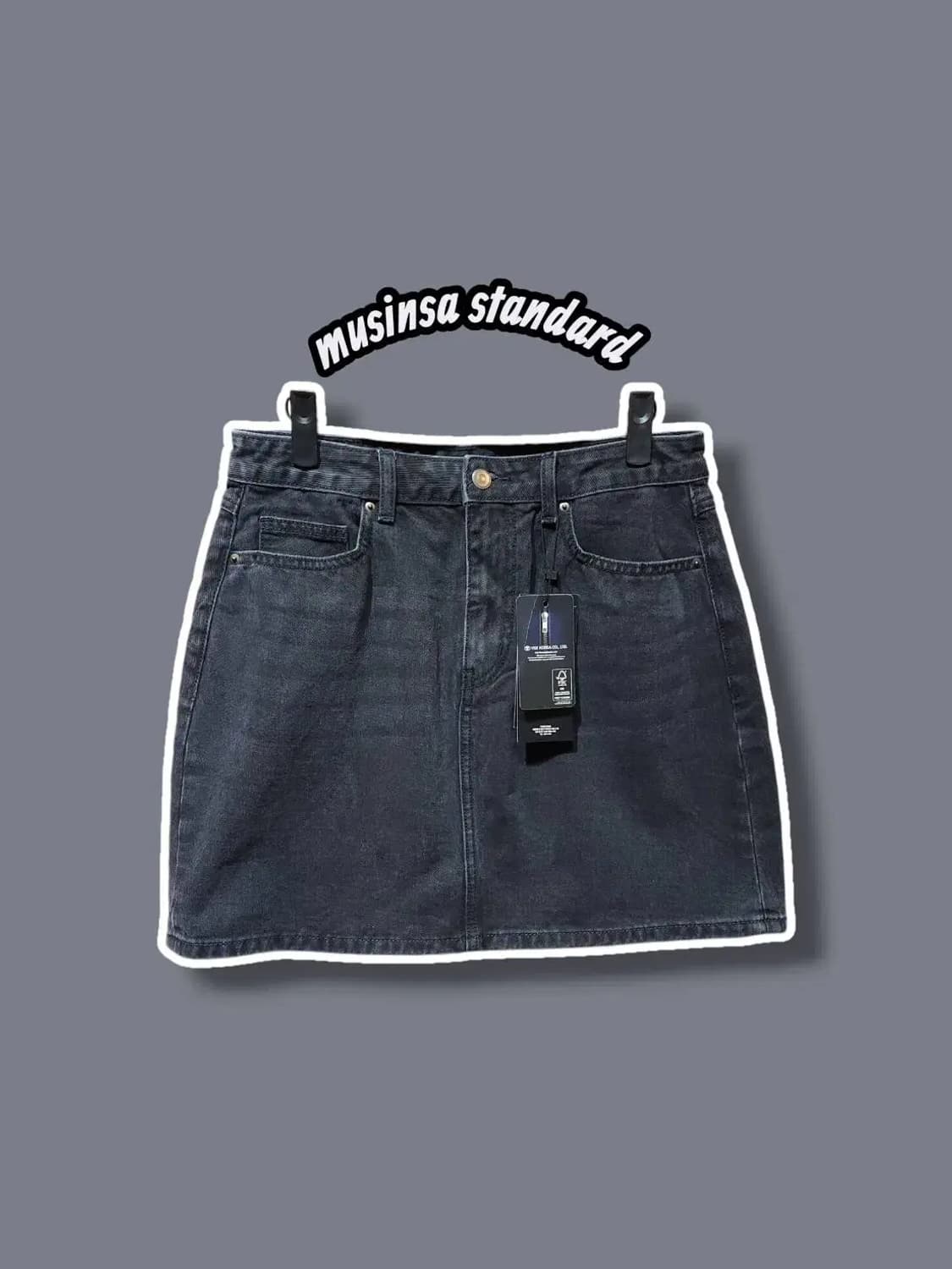 L/ 무신사스탠다드 데님 스커트 워시드블랙 새상품 /1029 상품이미지1