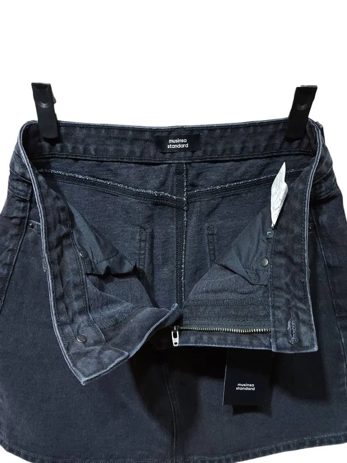 L/ 무신사스탠다드 데님 스커트 워시드블랙 새상품 /1029 상품이미지3