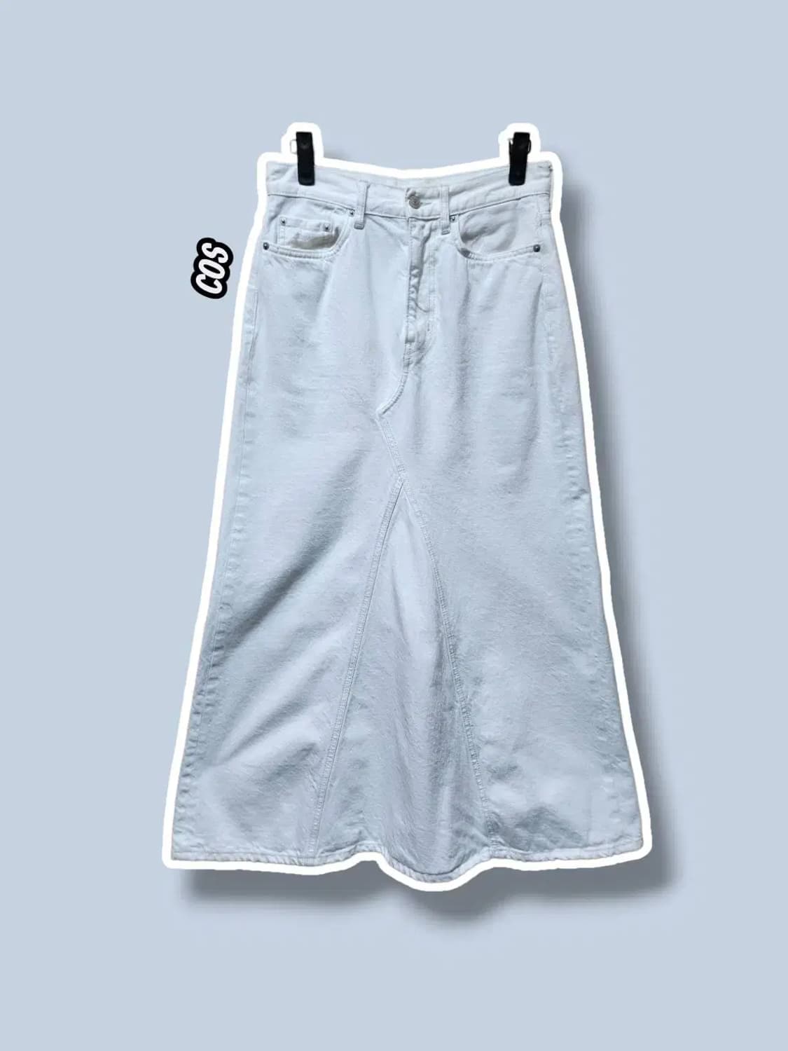 XS/ COS 코스 패널 디테일 데님 맥시 스커트 화이트 /1029 상품이미지1