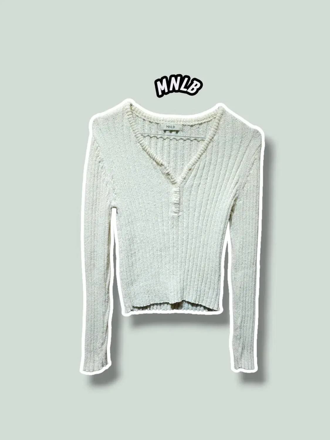 F/ MNLB 디어먼트 버튼 브이넥 부클 니트 /1031 상품이미지1