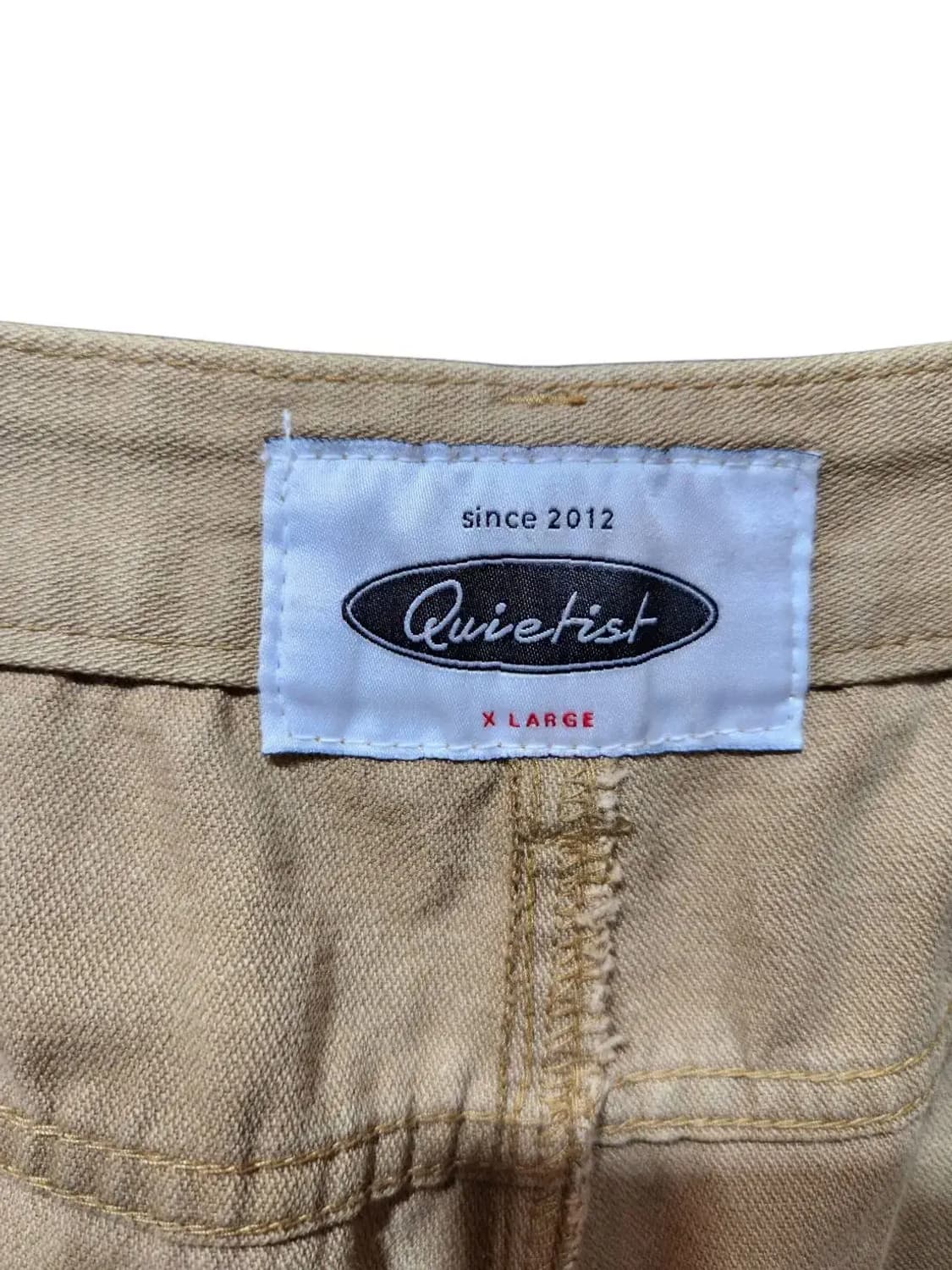 XL/ 콰이어티스트 빈티지 워싱 퍼티그 팬츠 베이지 /1031 상품이미지5