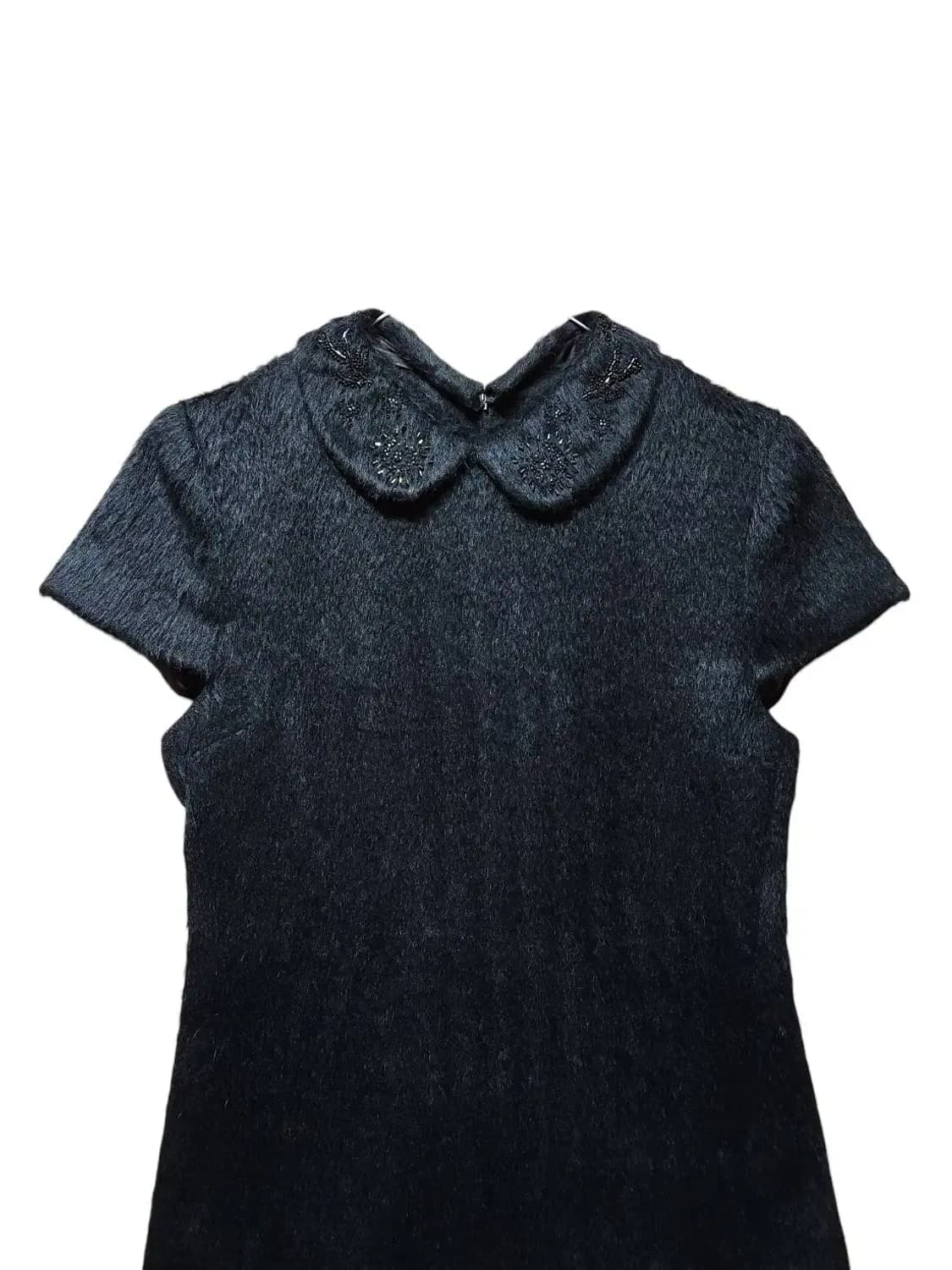 66/ 한섬 시스템 모 카라 장식 롱원피스 블랙 /1105 상품이미지2