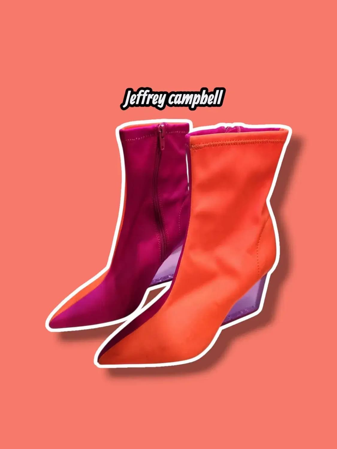 230/ 제프리캠벨 투명굽 투톤 배색 부츠힐 /1110 상품이미지1
