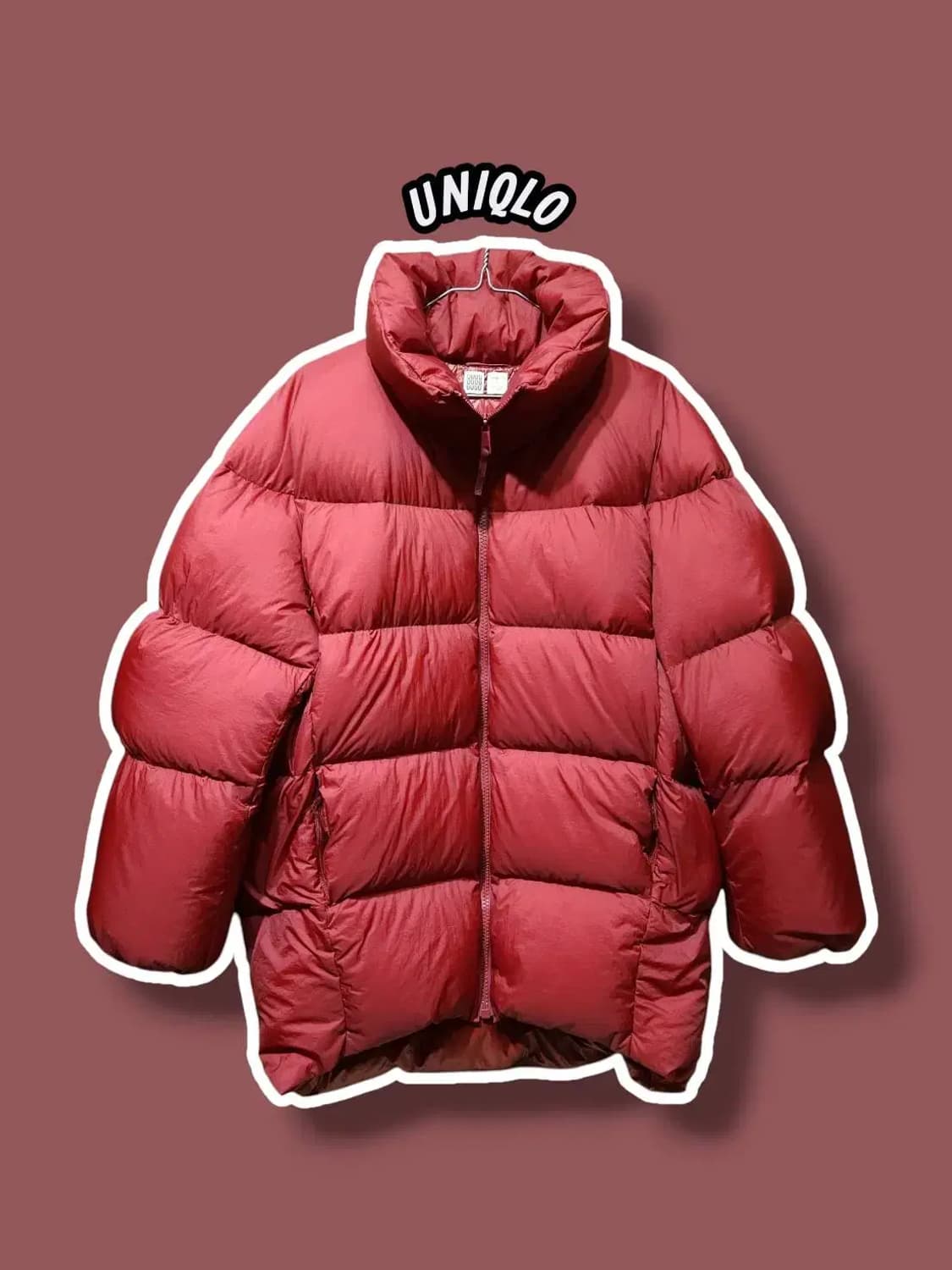 S/ 유니클로 U 르메르 오버사이즈 다운 패딩 레드 /1113 상품이미지1