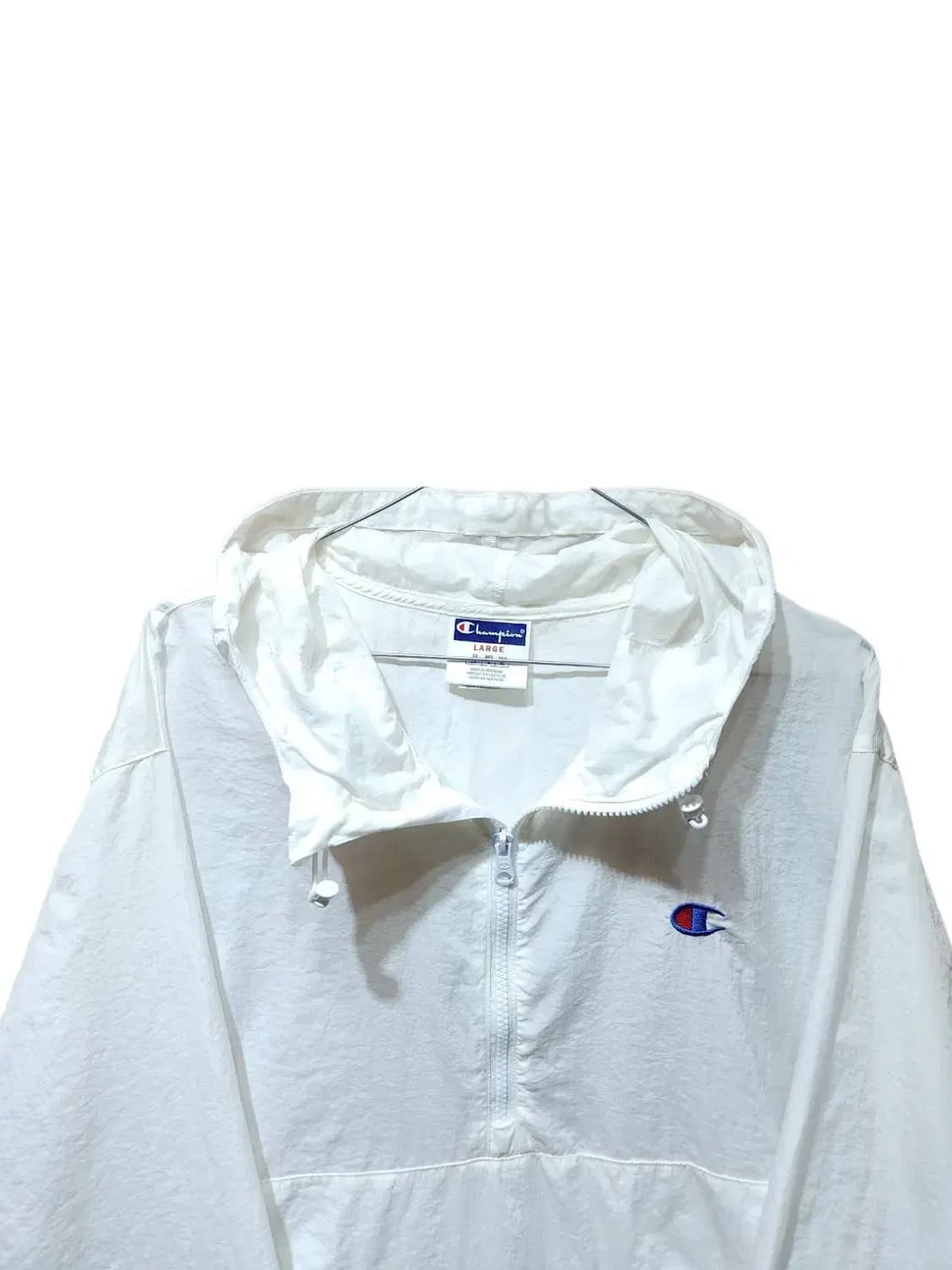 L/ 챔피온 후드 나일론 아노락 반집업 화이트 /1114 상품이미지2