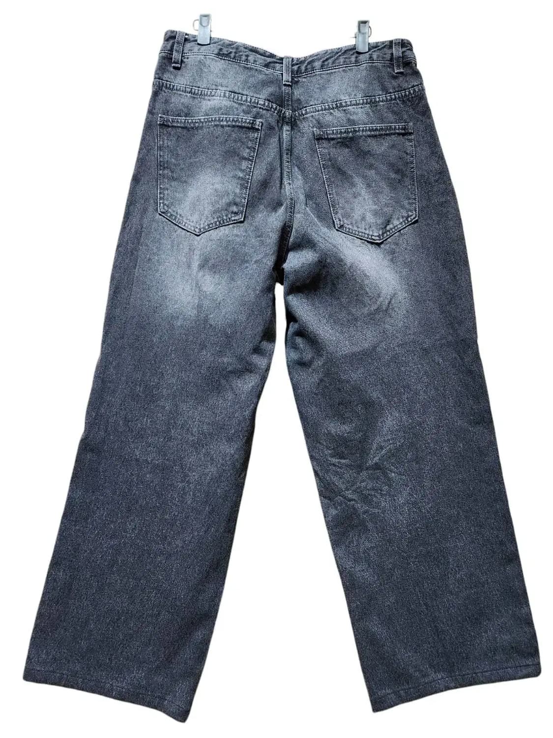 L/ EXCONTAINER 엑스컨테이너 흑청 와이드 데님 팬츠 /1117 상품이미지6