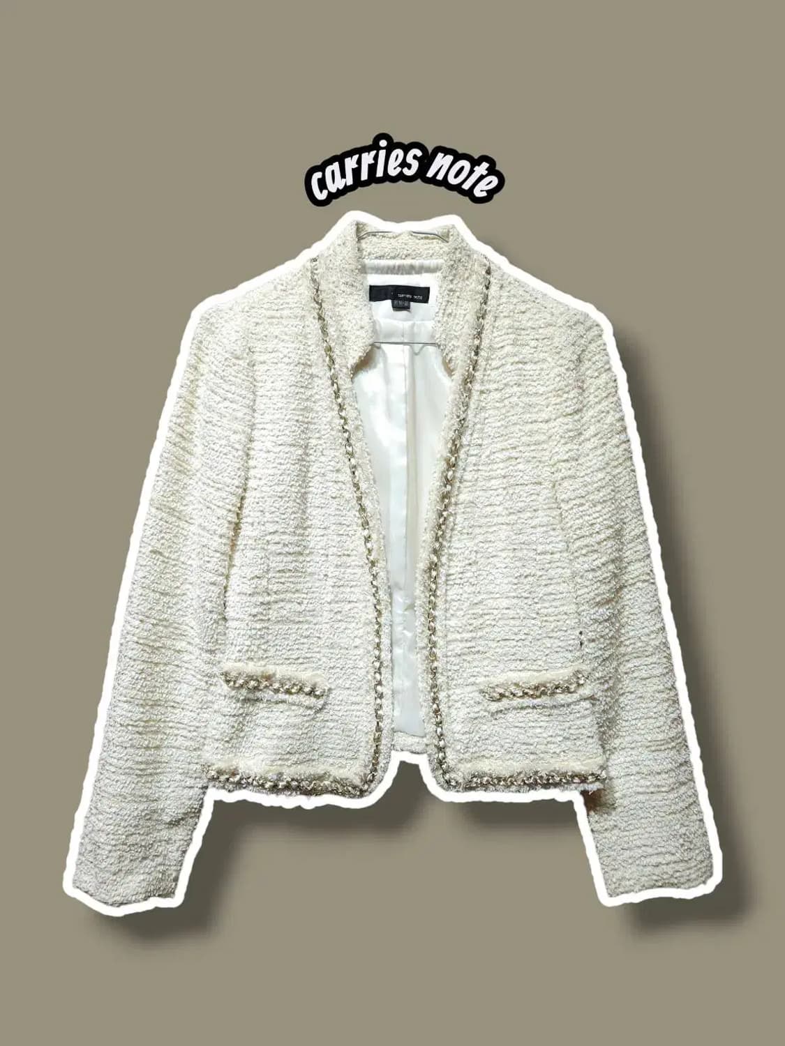 55/ carries note 캐리스노트 트위드 오픈 자켓 /1117 상품이미지1