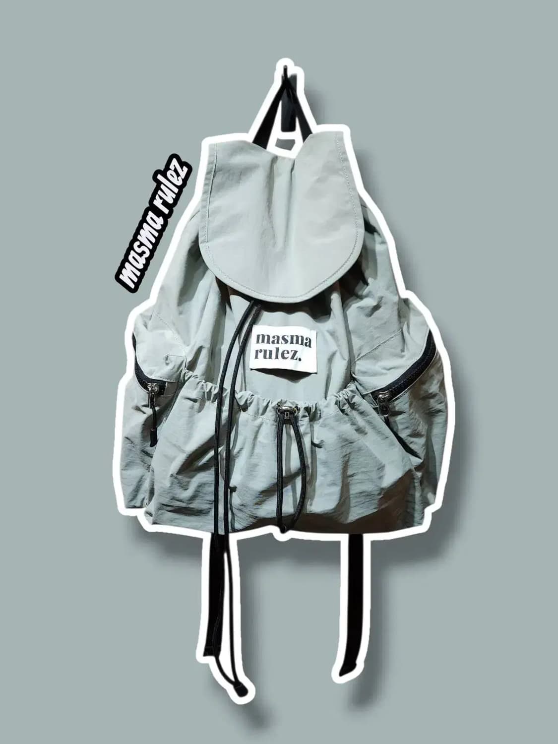 masma rulez 마스마룰즈 스트링 플랩 백팩 그레이 /1118 상품이미지1