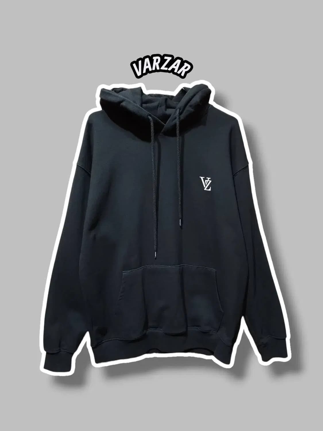 M/ VARZAR 바잘 가슴로고 후드티 블랙 /1120 상품이미지1