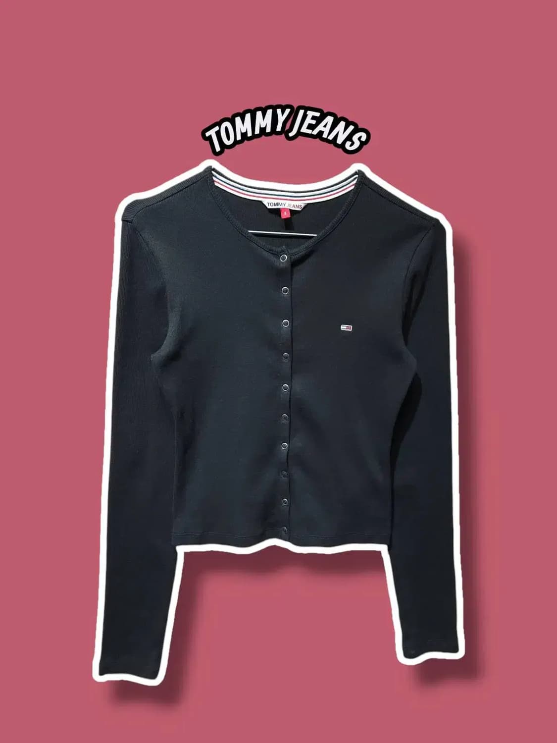 S/ 타미진스 버튼 가슴로고 가디건 블랙 /1120 상품이미지1
