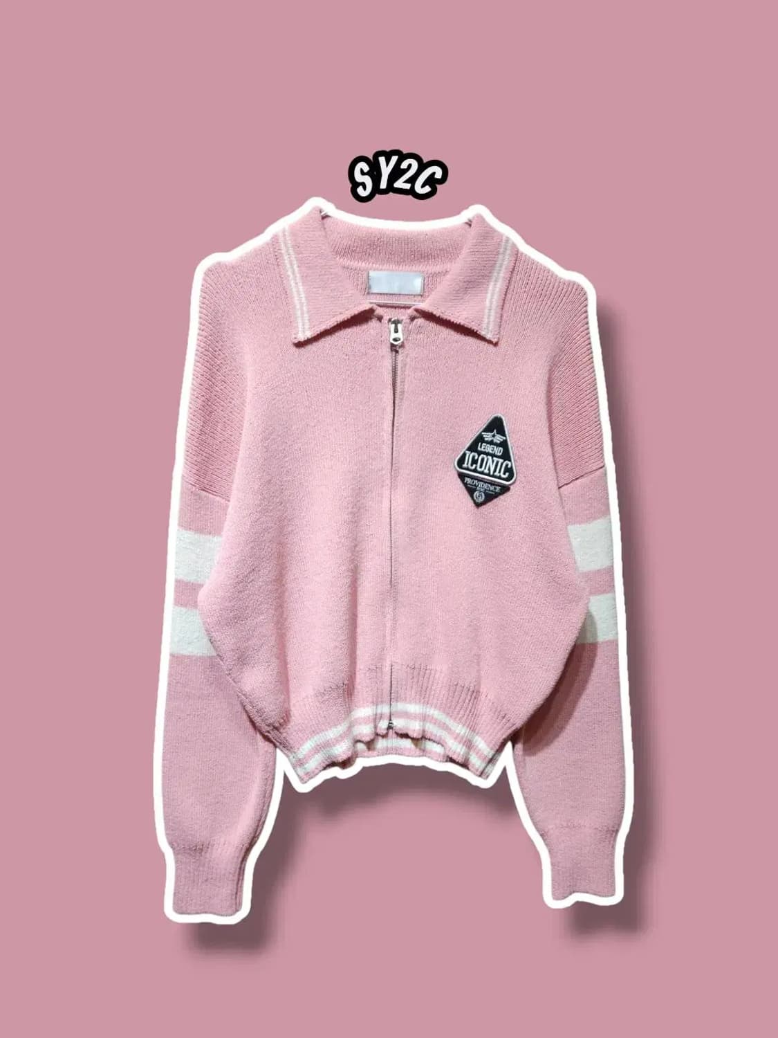 F/ SY2C 아이코닉 프로비던스 니트 집업 가디건 핑크 /1202 상품이미지1