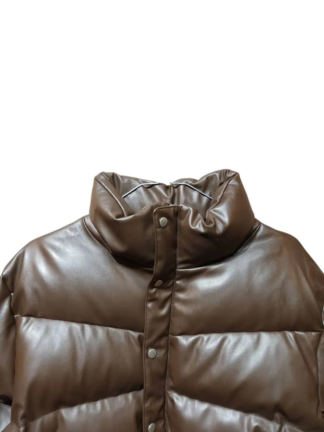 F/ LEATHERY 레더리 비건 레더 푸퍼 자켓 브라운 /1202 상품이미지2