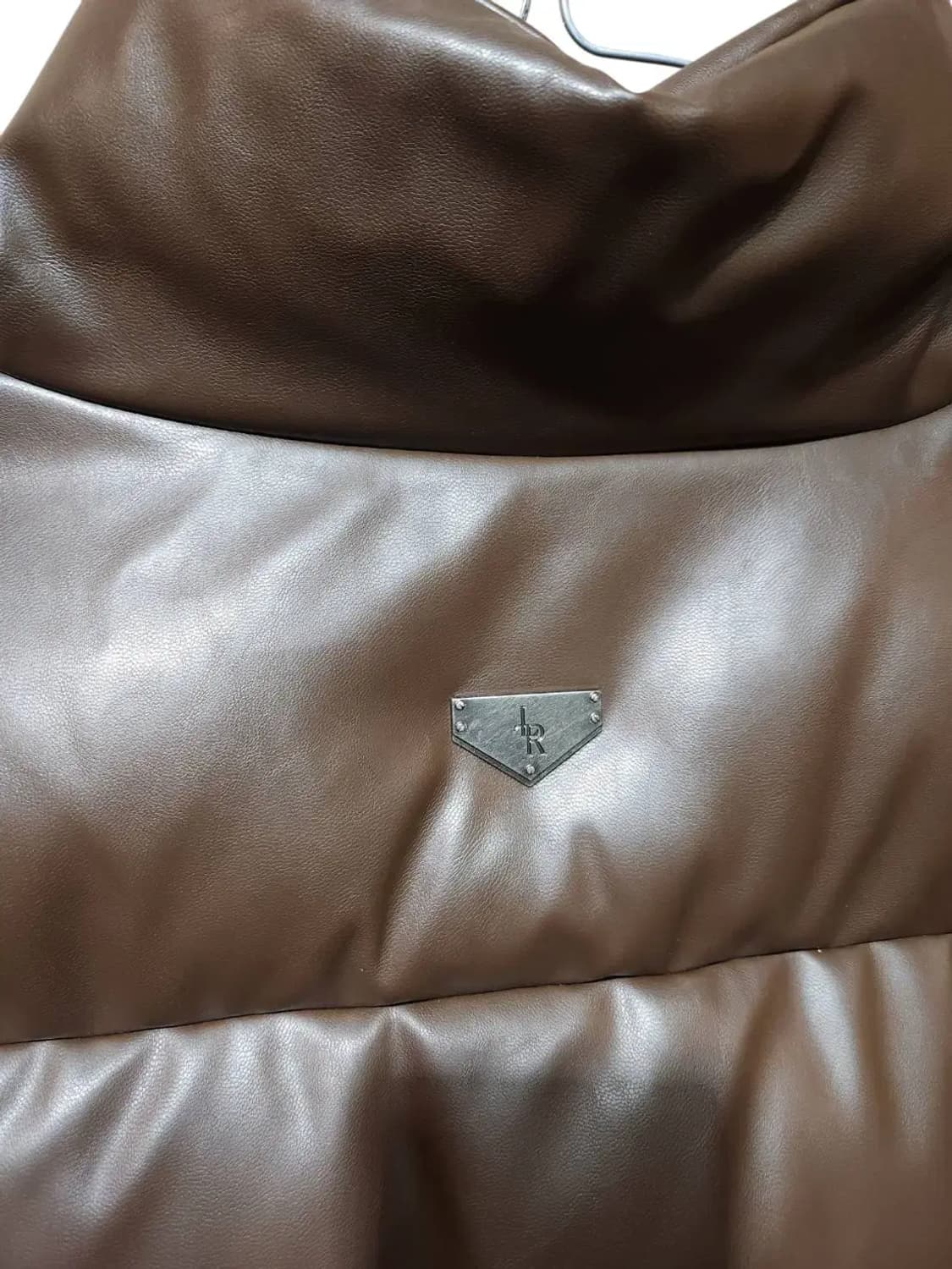 F/ LEATHERY 레더리 비건 레더 푸퍼 자켓 브라운 /1202 상품이미지7