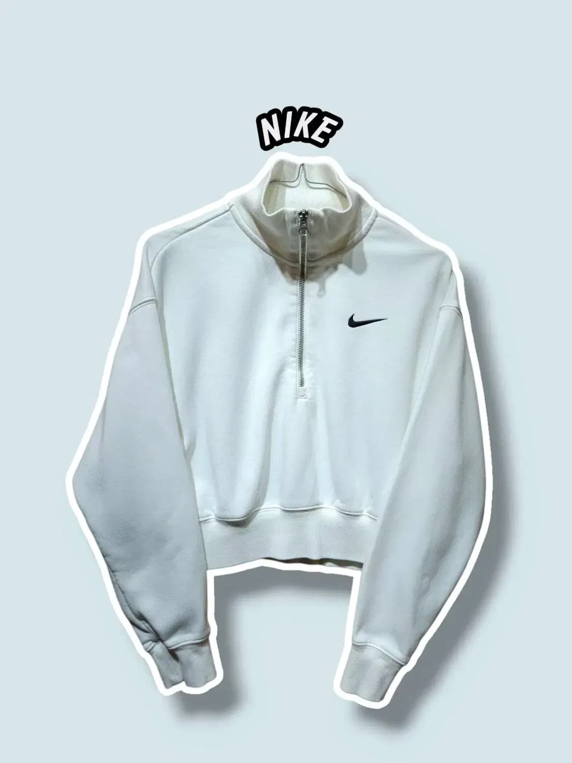 S/ 나이키 우먼스 기모 플리스 반집업 크롭 긴팔 티셔츠 /1203 상품이미지1