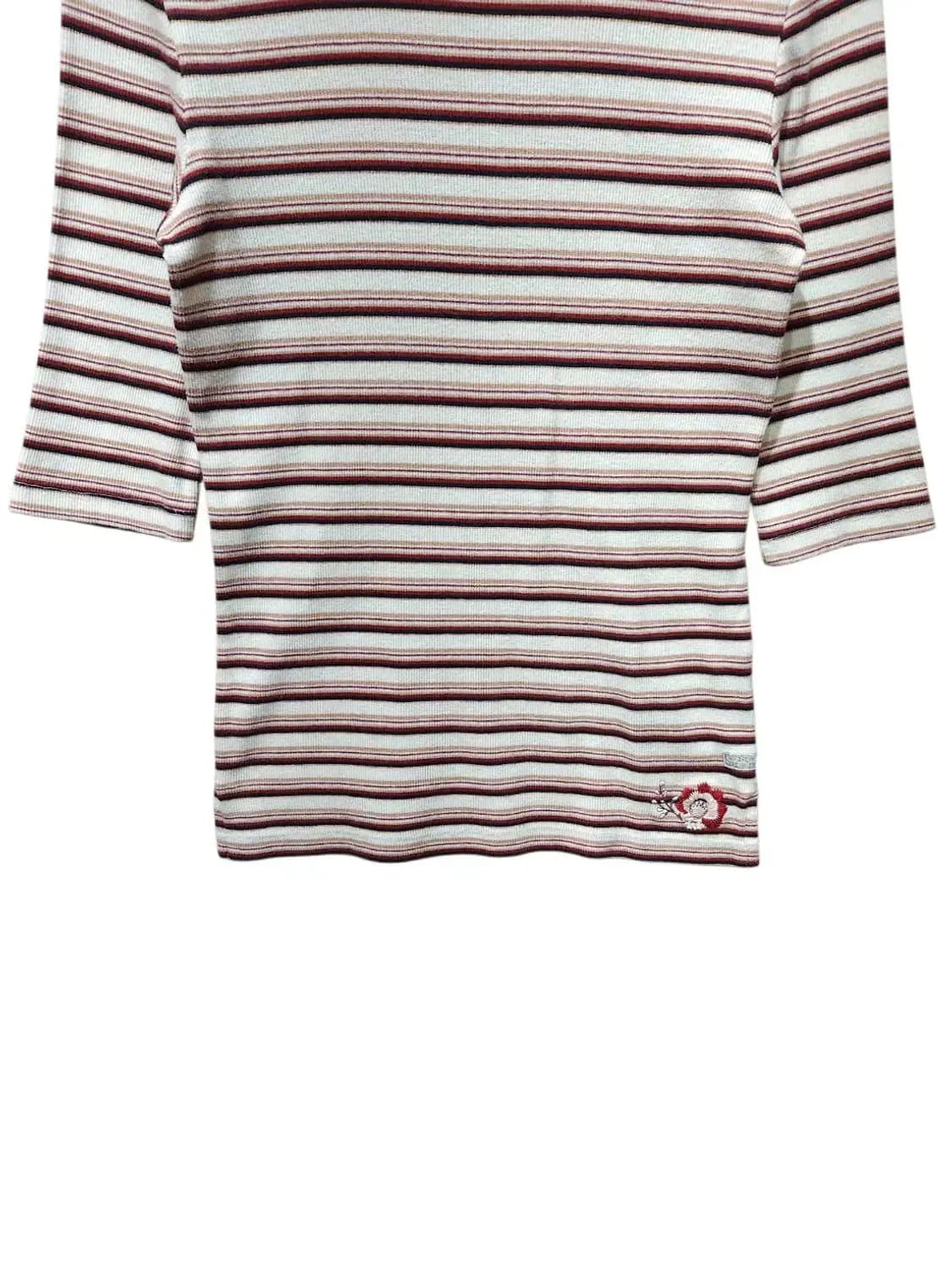 S/ 써스데이아일랜드 7부 단가라 니트 /1208 상품이미지3