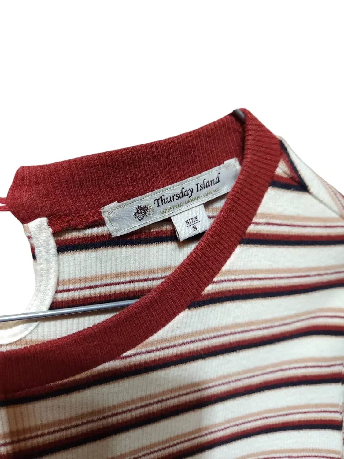 S/ 써스데이아일랜드 7부 단가라 니트 /1208 상품이미지4