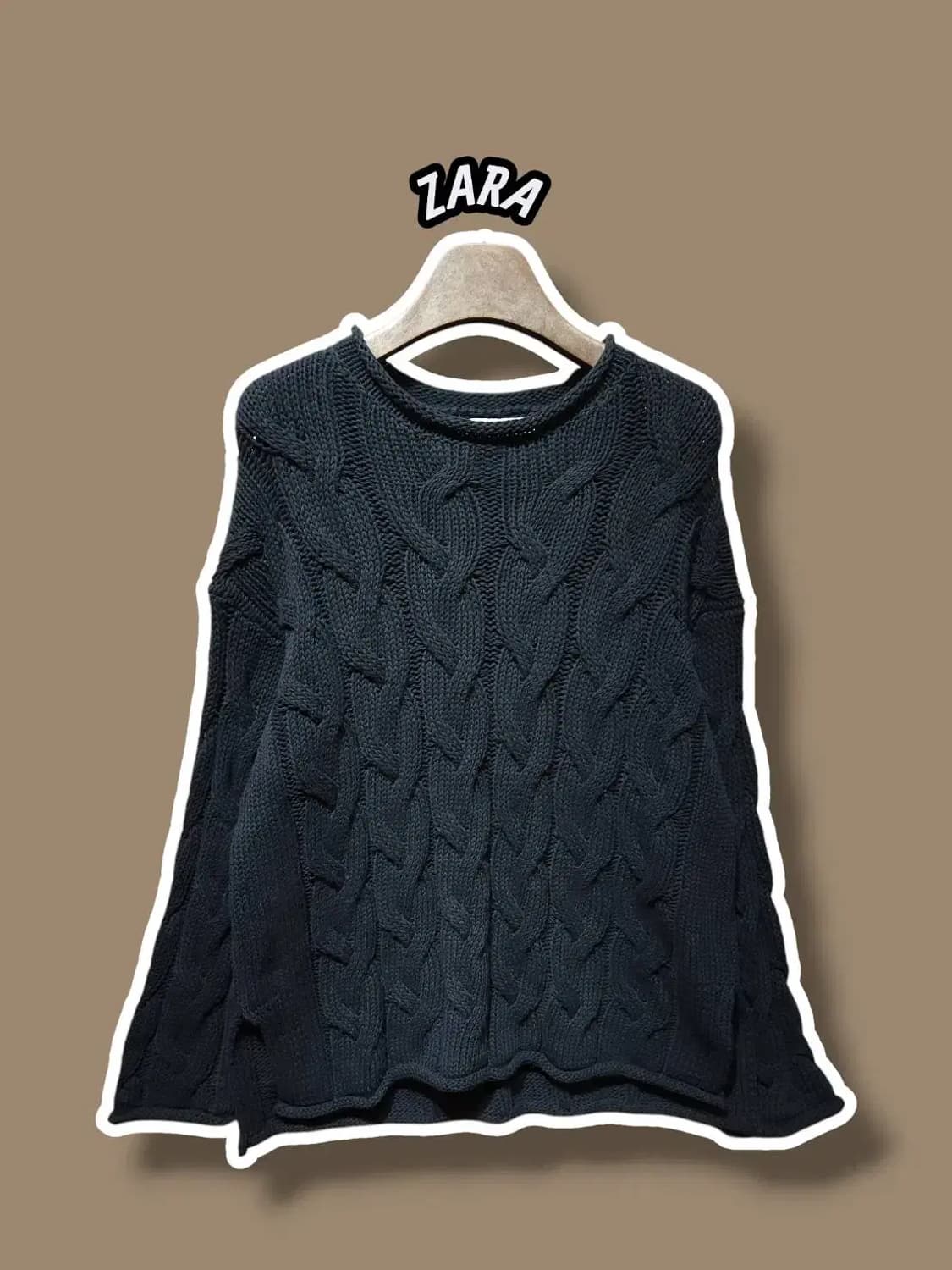 M/ 자라 꽈배기 니트 블랙 /1210 상품이미지1