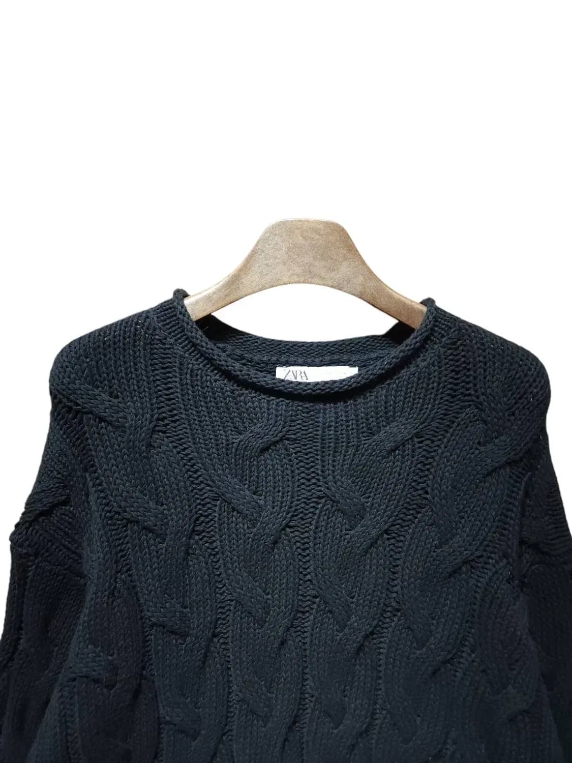 M/ 자라 꽈배기 니트 블랙 /1210 상품이미지2