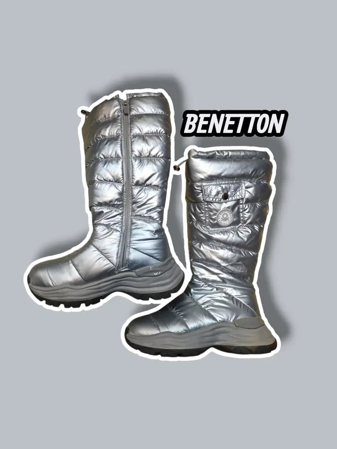 235/ 베네통 롱패딩 스노우 부츠 실버 /1211 상품이미지1