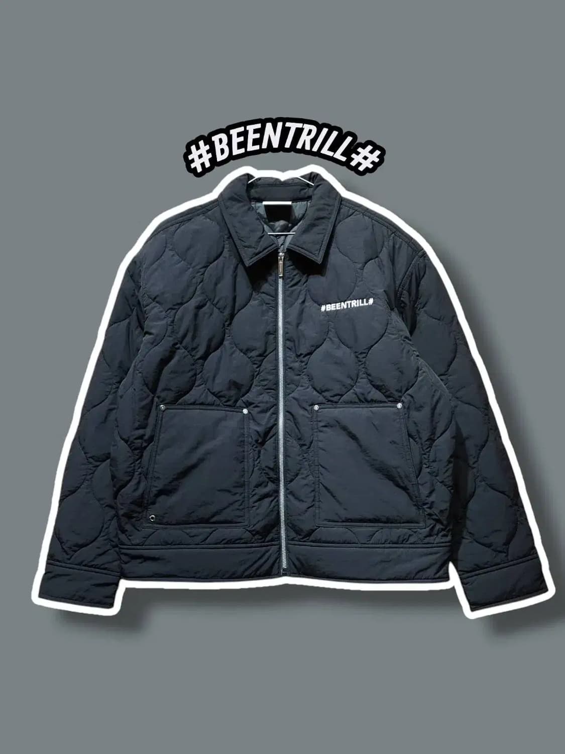 M/ 빈트릴 컴포트핏 웨이브 퀼팅 자켓 블랙 /1212 상품이미지1