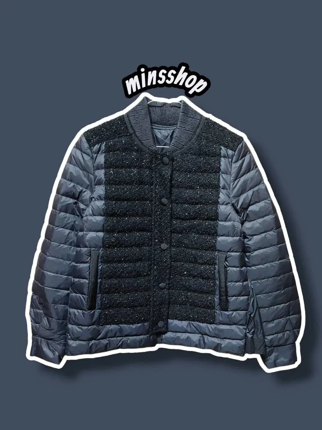 F/ 민스샵 트위드 다운 경량패딩 /1216 상품이미지1