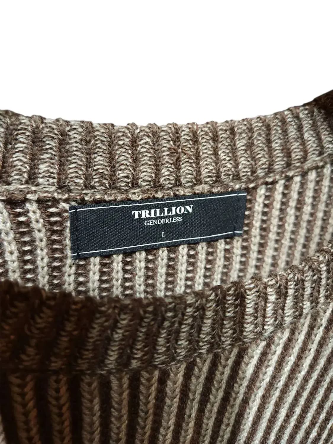 L/ 트릴리온 워셔블 투톤 크루넥 니트 /1216 상품이미지4