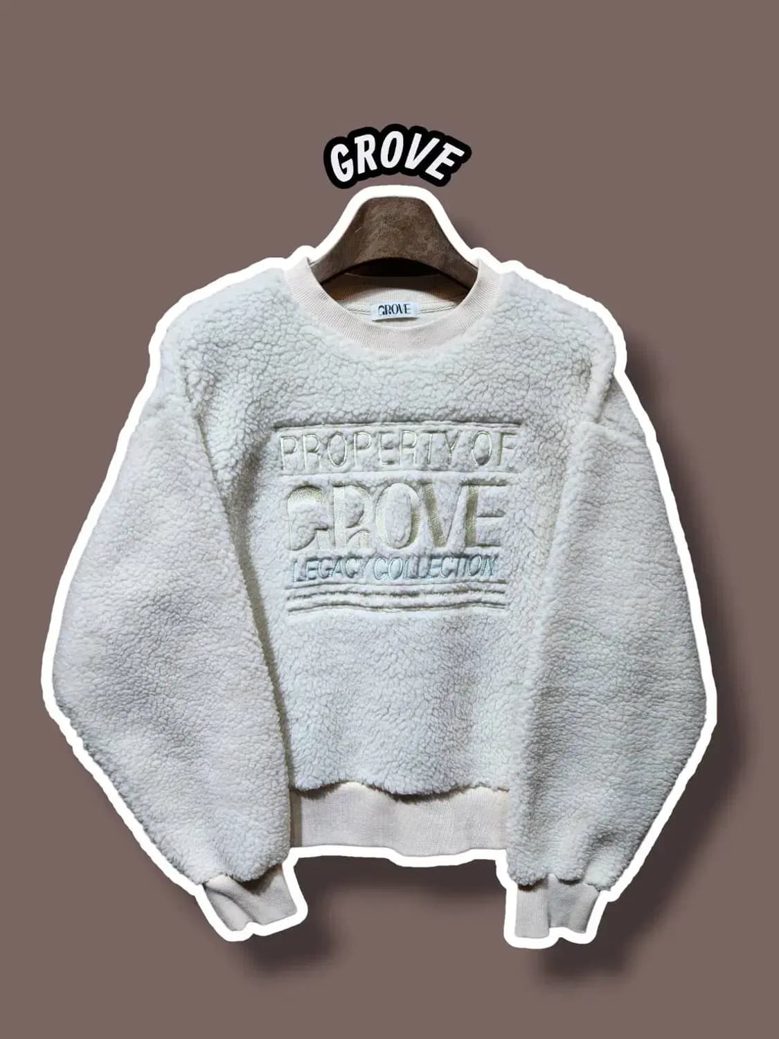 F/ GROVE 그로브 부클 스웻셔츠 아이보리 /1216 상품이미지1