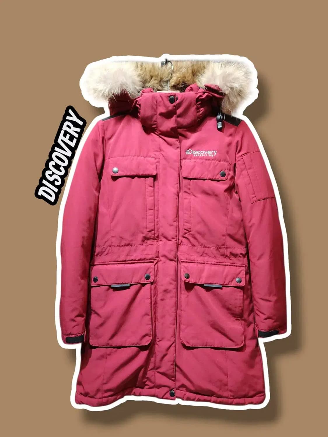 90/ 디스커버리 구스다운 너구리털 패딩 /1217 상품이미지1
