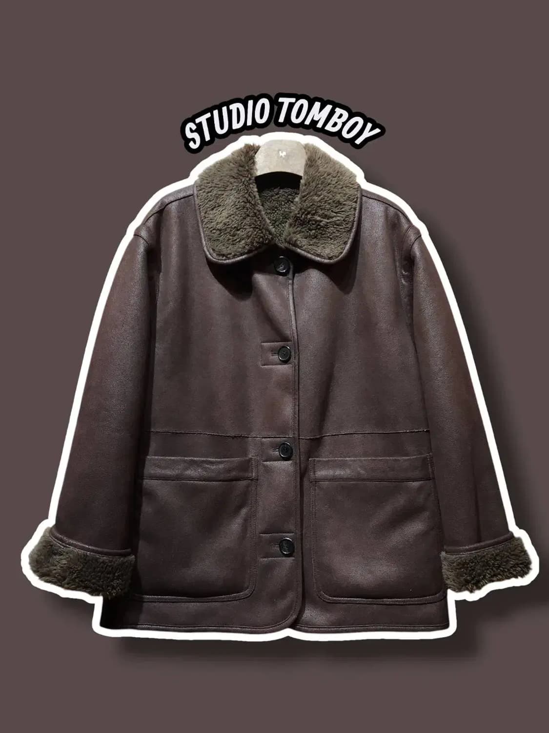 80-90-160/ 스튜디오톰보이 무스탕 자켓 브라운 /1222 상품이미지1