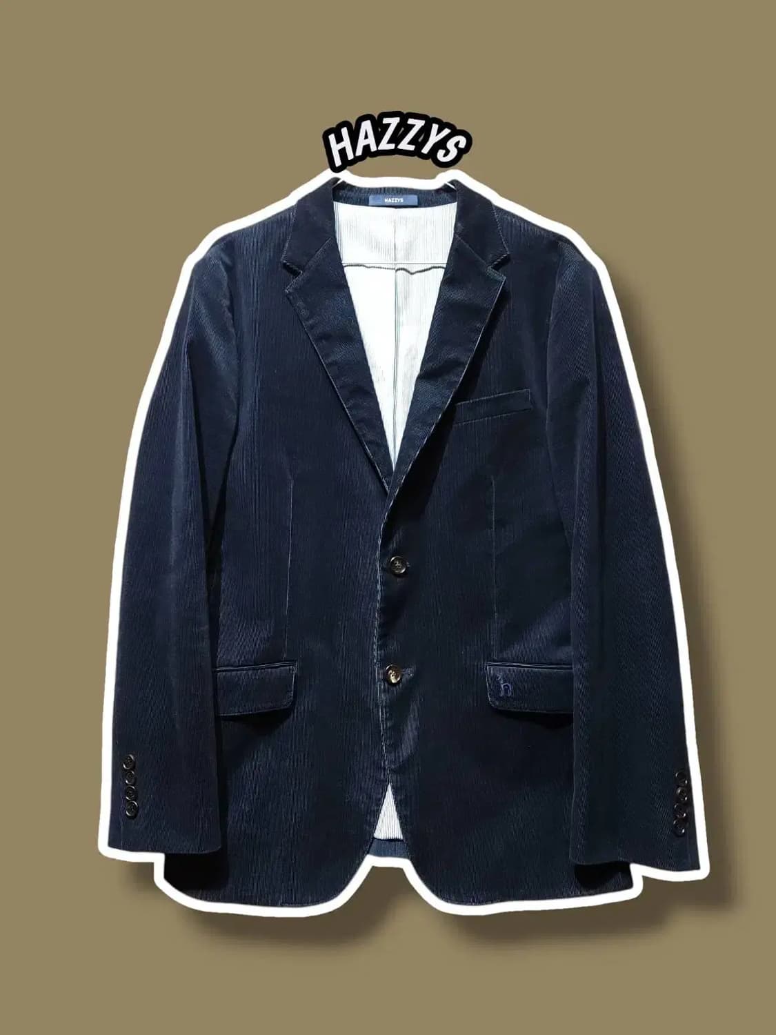 100/ HAZZYS 헤지스 코듀로이 슬림핏 자켓 네이비 /1222 상품이미지1
