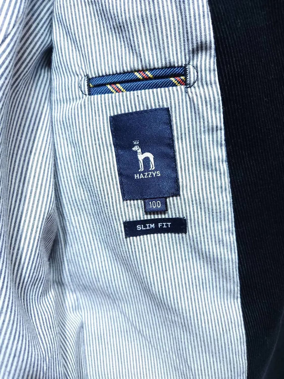 100/ HAZZYS 헤지스 코듀로이 슬림핏 자켓 네이비 /1222 상품이미지5