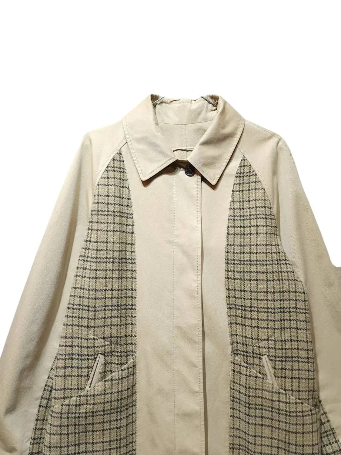 90/ 빈폴 레이디스 울 체크 리버시블 트렌치코트 베이지 /1222 상품이미지2