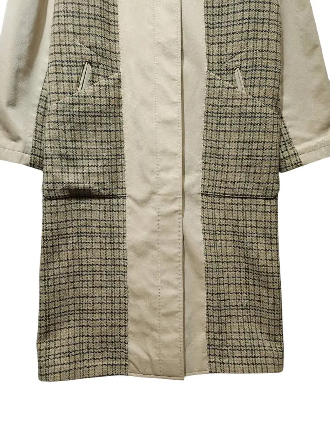 90/ 빈폴 레이디스 울 체크 리버시블 트렌치코트 베이지 /1222 상품이미지3