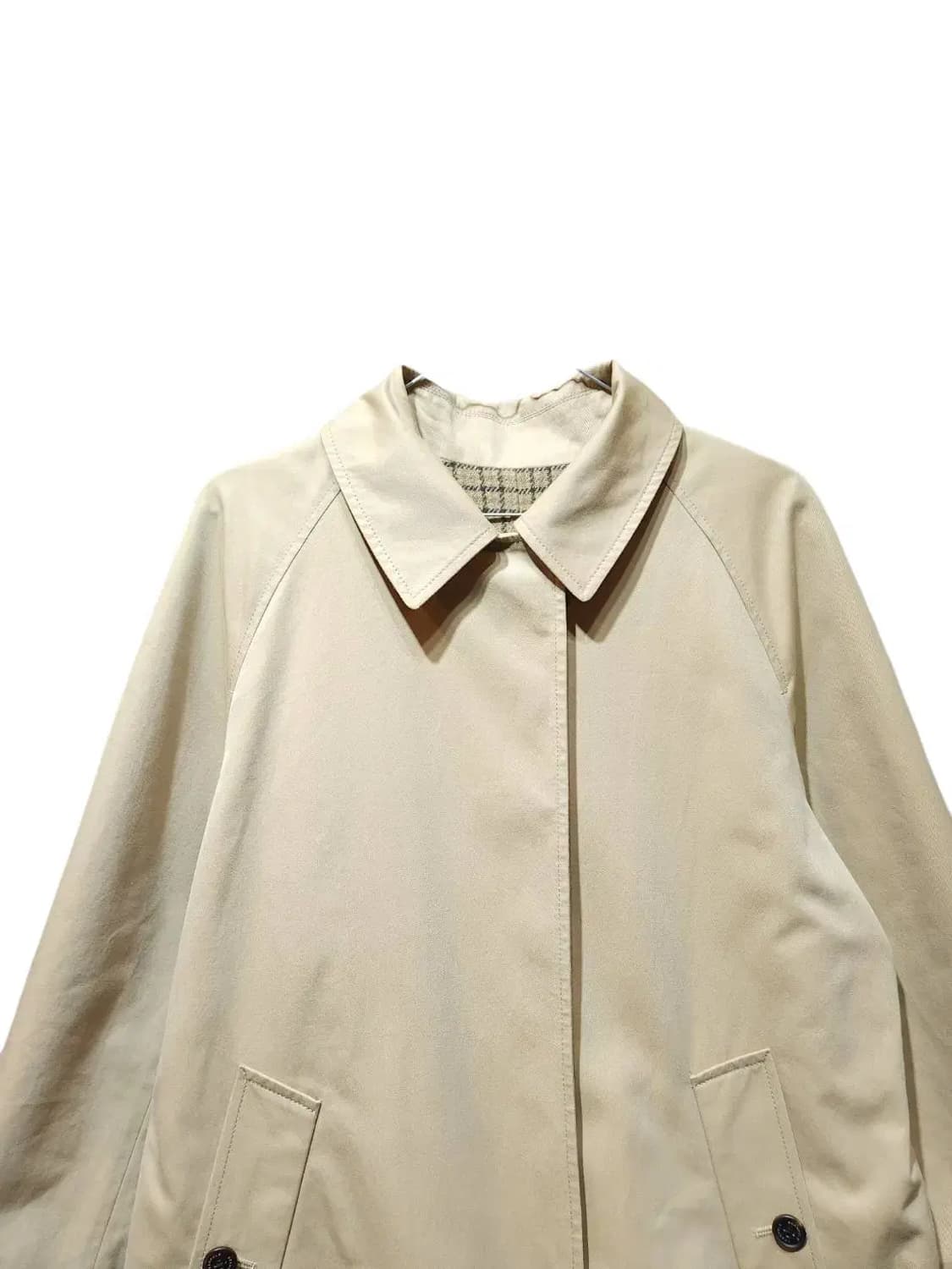 90/ 빈폴 레이디스 울 체크 리버시블 트렌치코트 베이지 /1222 상품이미지7