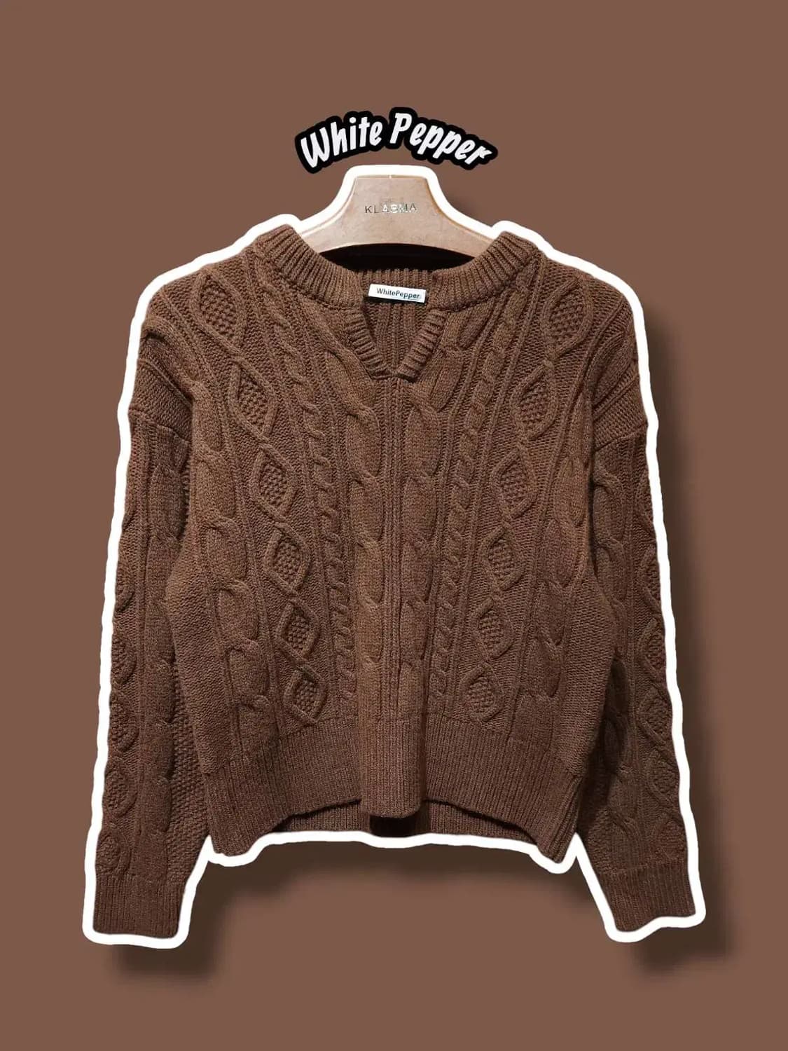 F/ 화이트페퍼 꽈배기니트 브라운 /1222 상품이미지1