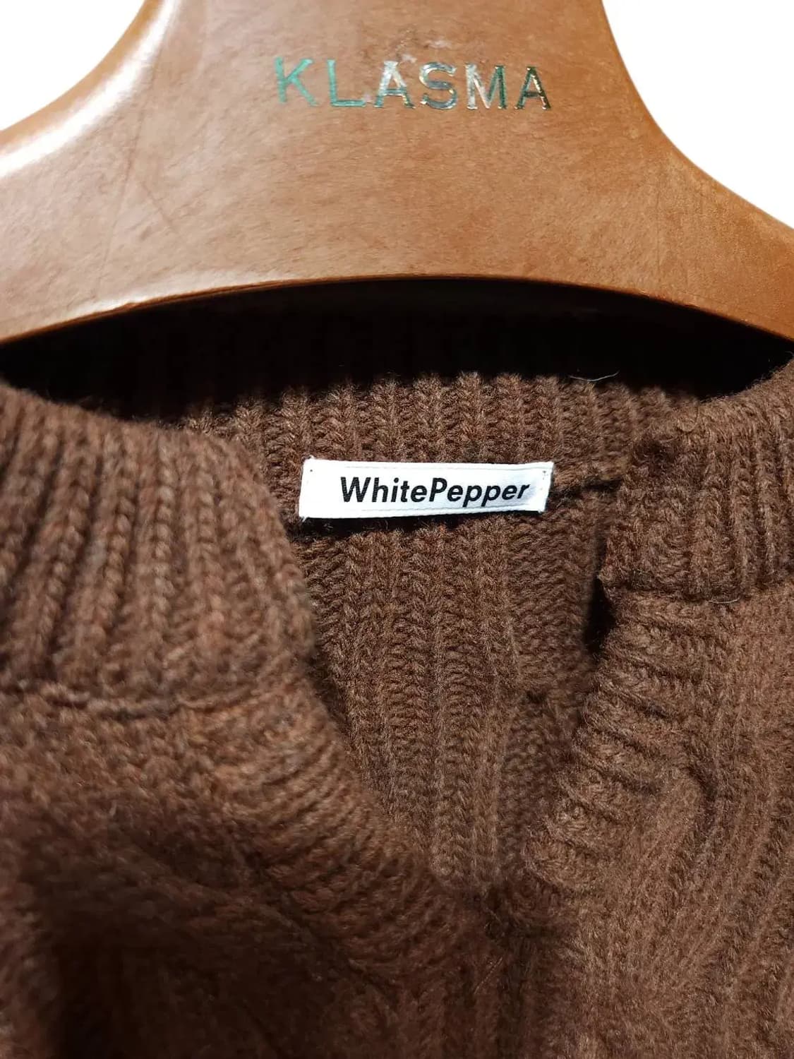 F/ 화이트페퍼 꽈배기니트 브라운 /1222 상품이미지4
