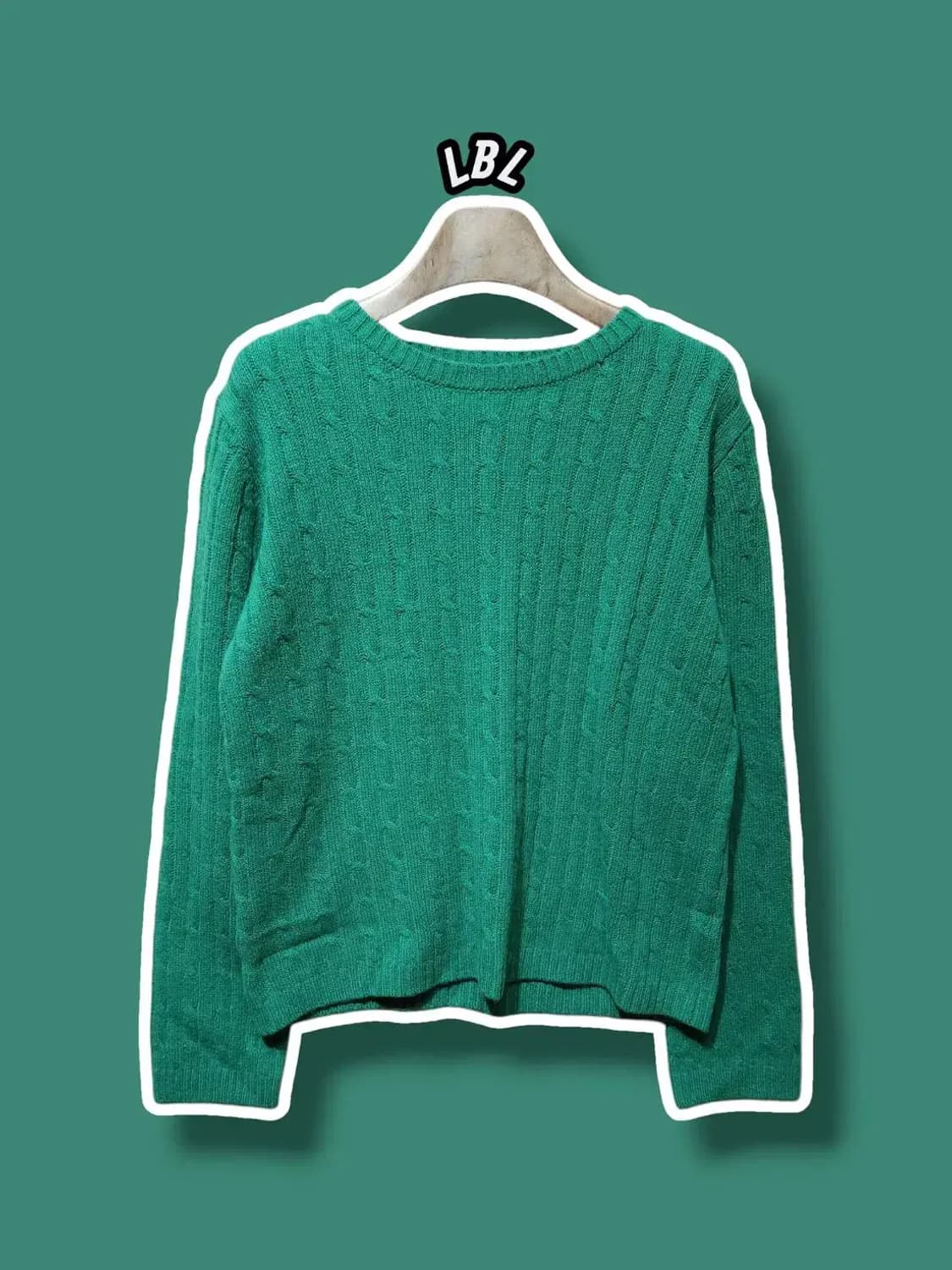 95/ LBL 엘비엘 울 케이블 니트 그린 /1224 상품이미지1