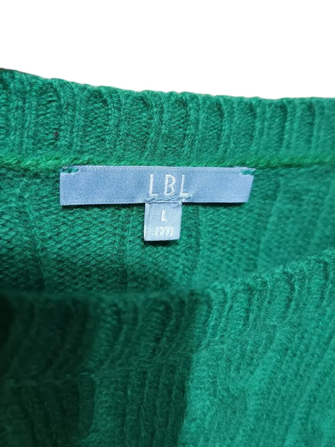 95/ LBL 엘비엘 울 케이블 니트 그린 /1224 상품이미지4