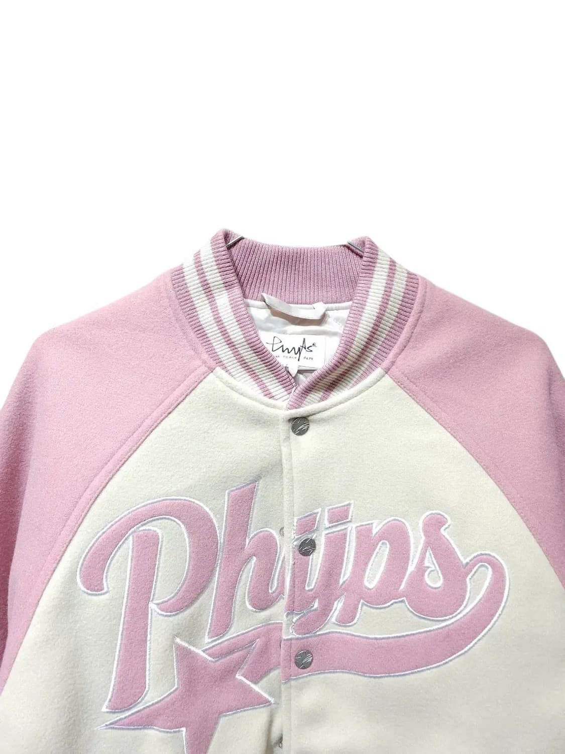 S/ PHYPS 피지컬디파트먼트 바시티 자켓 핑크 새상품 /1226 상품이미지2