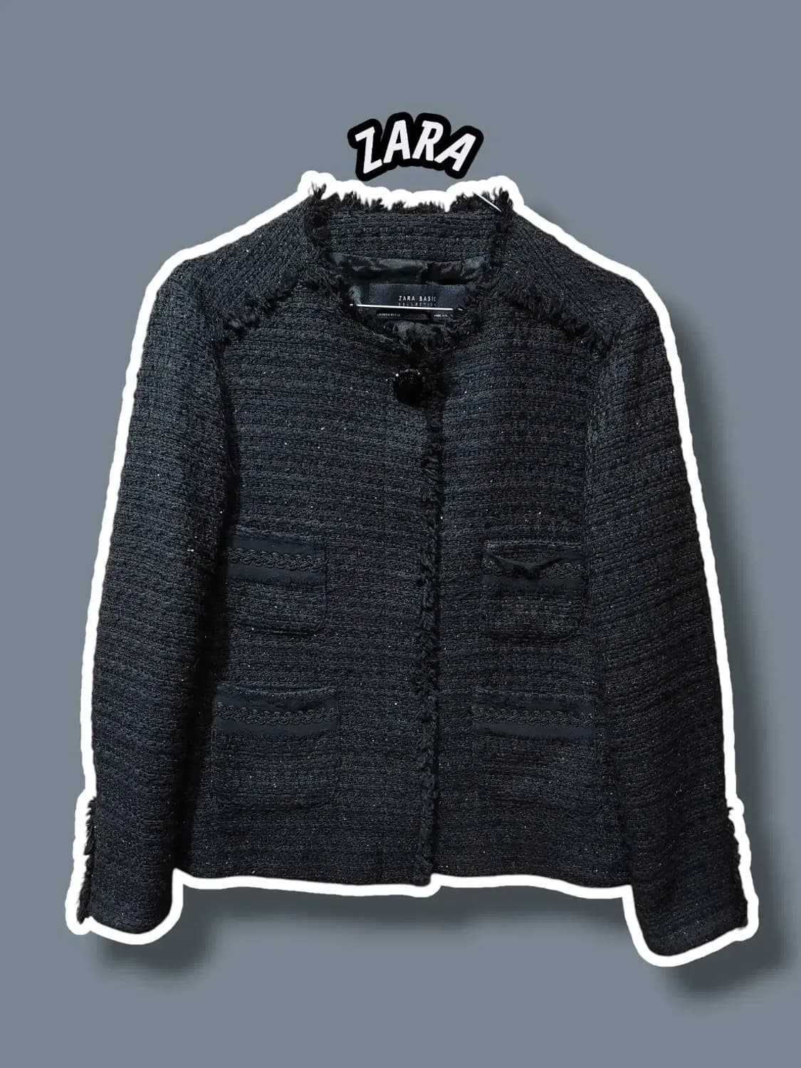 M/ 자라 트위드 자켓 블랙 /1226 상품이미지1