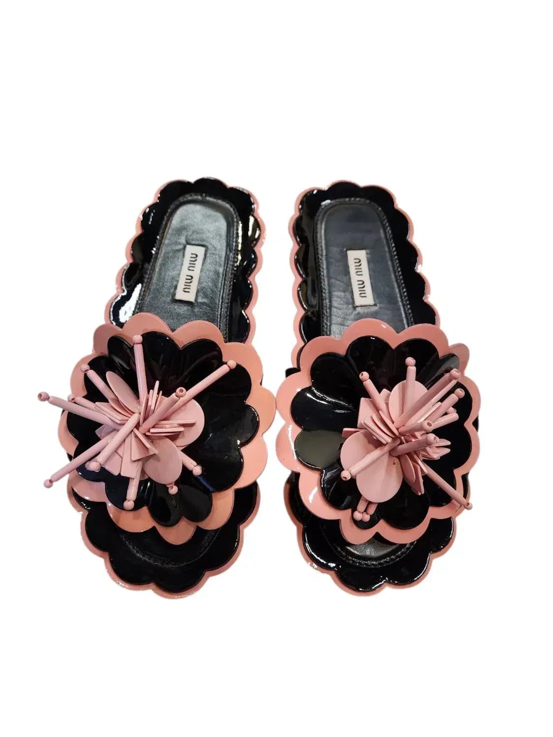 38/ MIUMIU 미우미우 플라워 슬라이스 에나멜 슬리퍼 /1230 상품이미지2