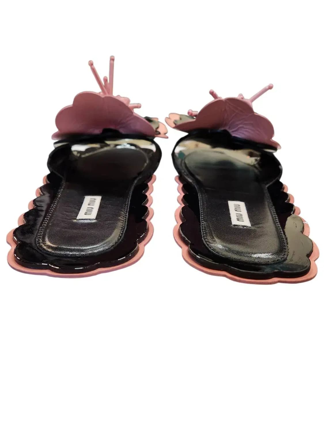 38/ MIUMIU 미우미우 플라워 슬라이스 에나멜 슬리퍼 /1230 상품이미지5