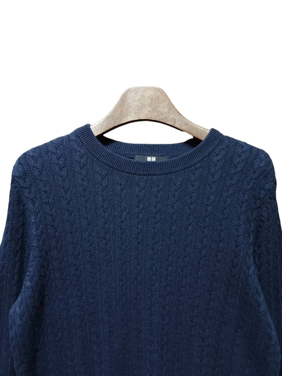 XL/ 유니클로 캐시미어 혼방 케이블 니트 네이비 /0112 상품이미지2