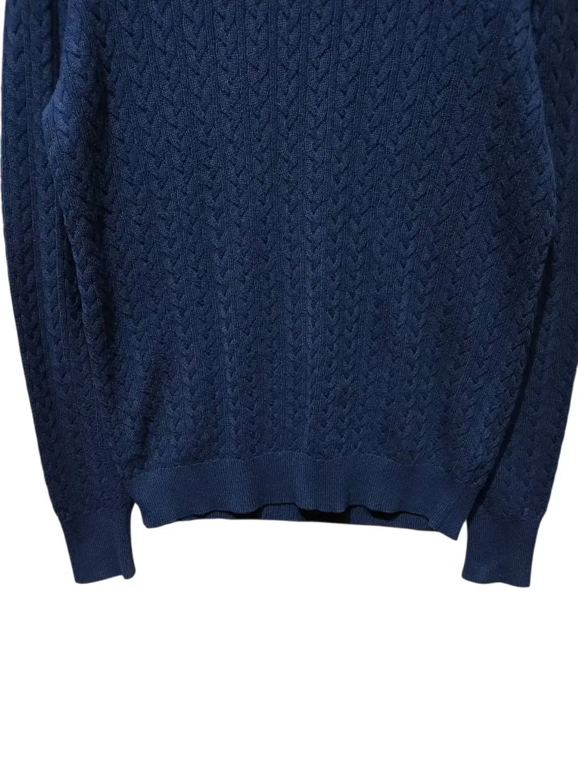 XL/ 유니클로 캐시미어 혼방 케이블 니트 네이비 /0112 상품이미지3