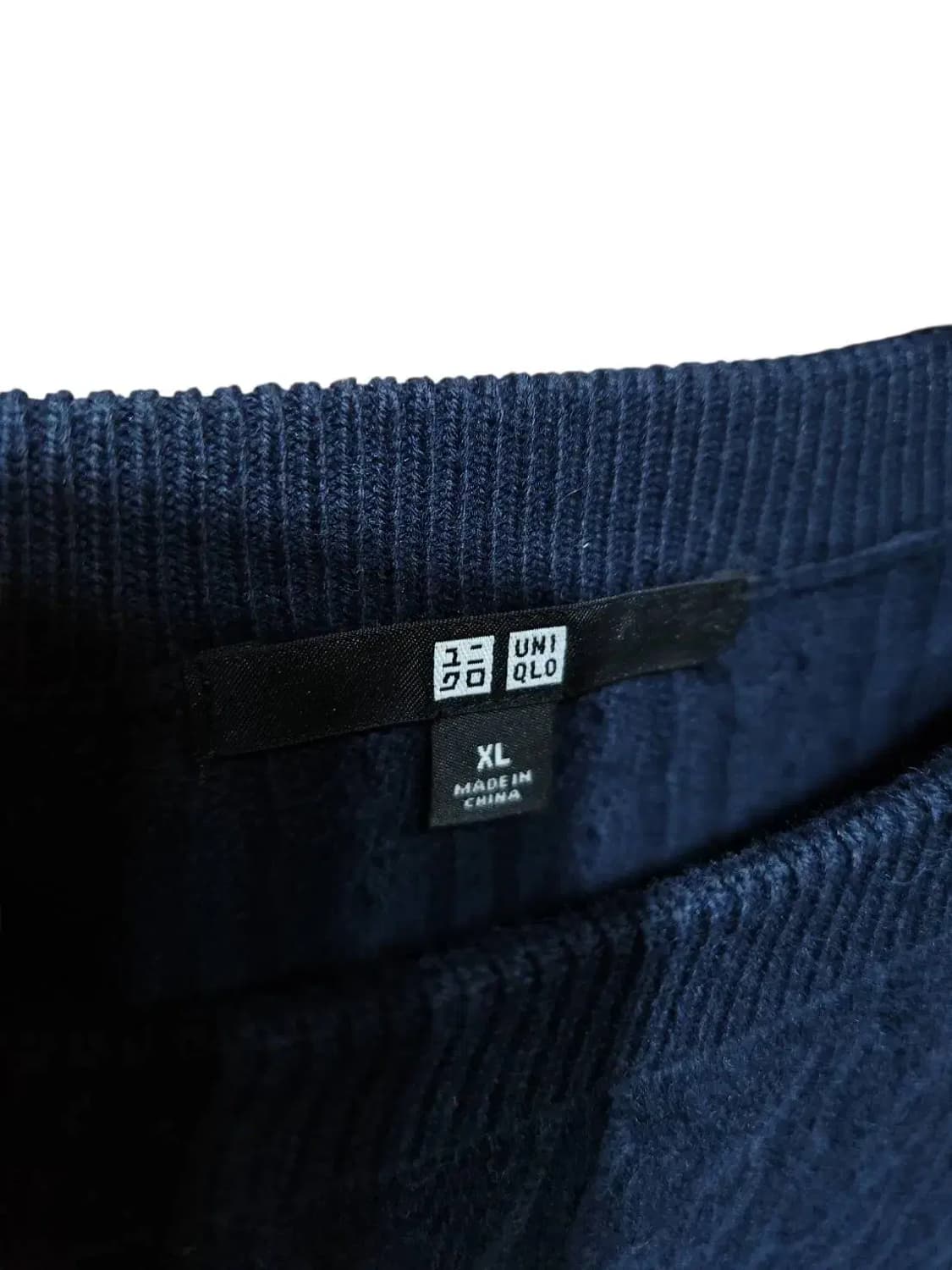 XL/ 유니클로 캐시미어 혼방 케이블 니트 네이비 /0112 상품이미지4
