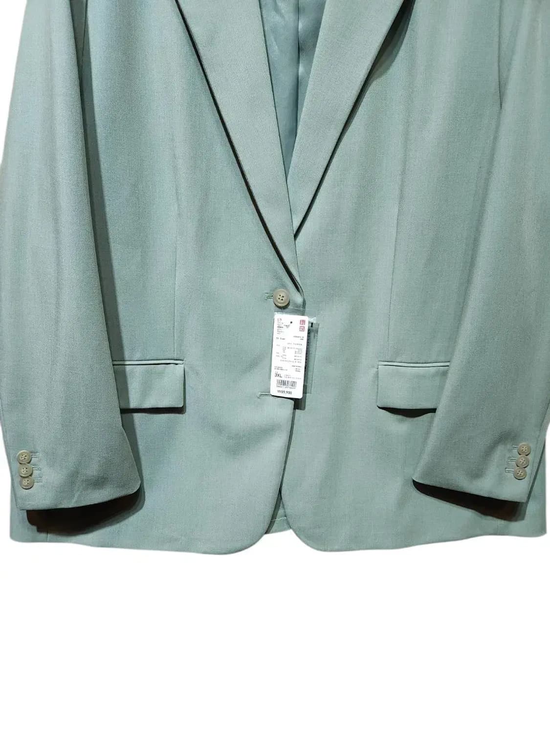 3XL/ 유니클로 릴랙스 테일러드 자켓 그린 새상품 /0112 상품이미지3