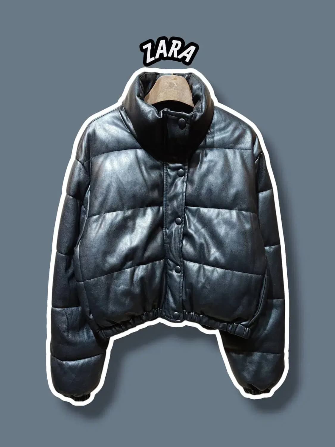 M/ 자라 비건 레더 숏패딩 블랙 /0113 상품이미지1