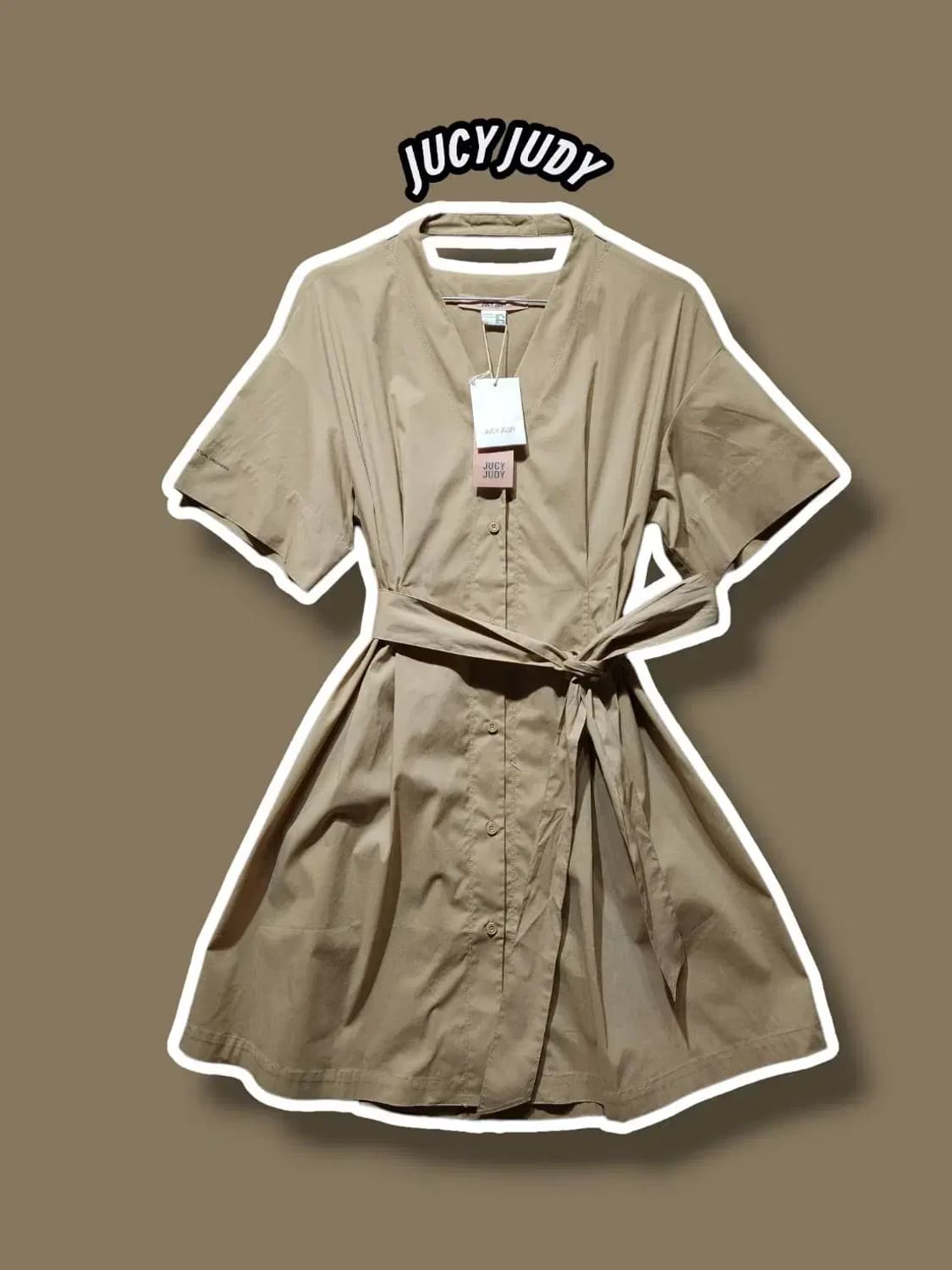 XS/ 쥬시쥬디 제천벨트넥 홀원피스 베이지 새상품 /0114 상품이미지1